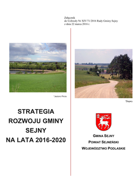 Strategia Rozwoju Gminy Sejny Na Lata 2016-2020