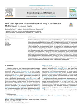 Case Study of Land Snails in Mediterranean Secondary Forests