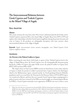 The Intercommunal Relations Between Greek Cypriots and Turkish Cypriots in the Mixed Village of Argaki