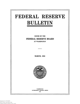 Federal Reserve Bulletin March 1916