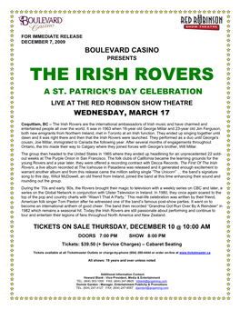 The Irish Rovers a St