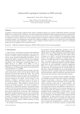 Indiscernible Topological Variations in DAE Networks