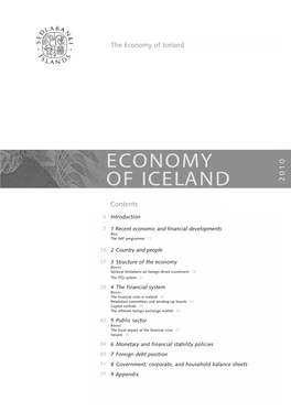The Economy of Iceland Contents