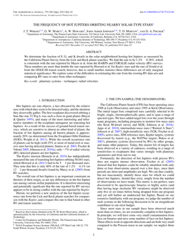 The Frequency of Hot Jupiters Orbiting Nearby Solar-Type Stars∗