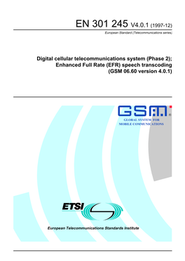 EN 301 245 V4.0.1 (1997-12) European Standard (Telecommunications Series)