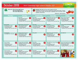 October 2019 Lunch Menu[13743].Pdf