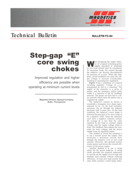 Step-Gap “E” Core Swing Chokes