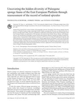 Uncovering the Hidden Diversity of Paleogene Sponge Fauna of the East European Platform Through Reassessment of the Record of Isolated Spicules