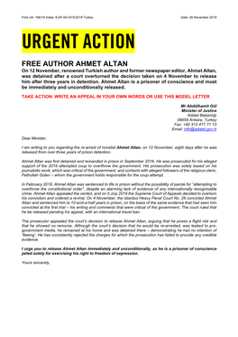 Free Author Ahmet Altan
