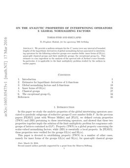 Arxiv:1603.05475V1 [Math.NT]