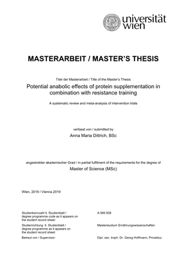 Masterarbeit / Master's Thesis