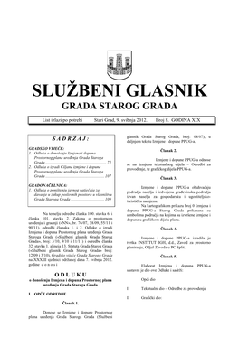 Službeni Glasnik Grada Starog Grada