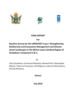 FINAL REPORT for Baseline Survey for the UNDP/GEF Project