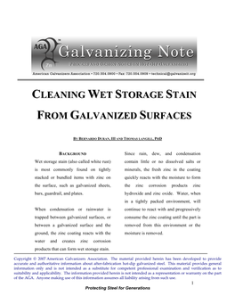 Cleaning Wet Storage Stain from Galvanized Surfaces