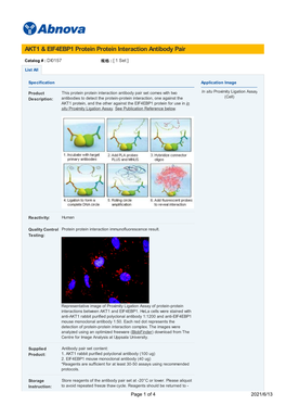 AKT1 & EIF4EBP1 Protein Protein Interaction Antibody Pair