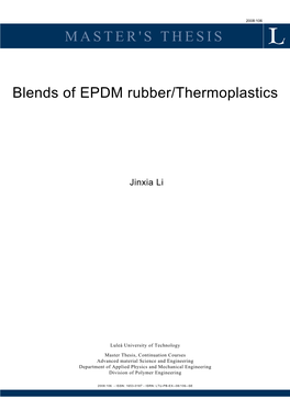 MASTER's THESIS Blends of EPDM Rubber/Thermoplastics