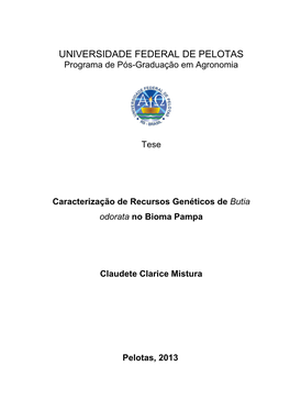 UNIVERSIDADE FEDERAL DE PELOTAS Programa De Pós-Graduação Em Agronomia