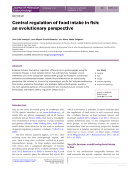 Central Regulation of Food Intake in Fish: an Evolutionary Perspective