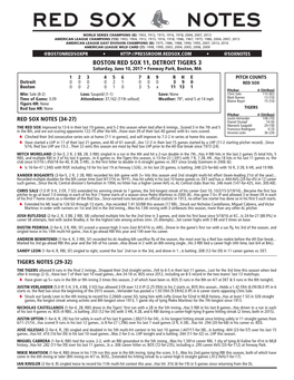 Post-Game Notes 610 Vs. DET.Indd