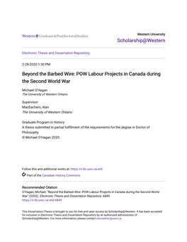 POW Labour Projects in Canada During the Second World War