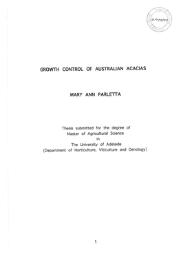 Growth Control of Australian Acacias
