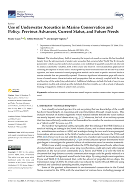 Use of Underwater Acoustics in Marine Conservation and Policy: Previous Advances, Current Status, and Future Needs