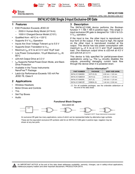 SN74LVC1G86 Single 2-Input Exclusive-OR Gate Datasheet (Rev. Q)