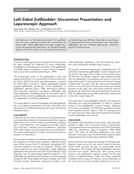 Left-Sided Gallbladder: Uncommon Presentation and Laparoscopic Approach