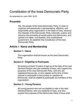 Constitution of the Iowa Democratic Party