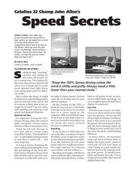 Catalina 22 Champ John Allen’S Speed Secrets