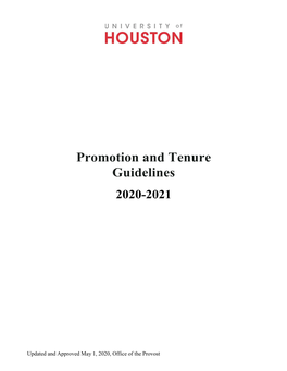 Promotion and Tenure Guidelines