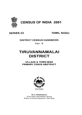 District Census Handbook, Tiruvannamalai, Part XII-B, Series-33