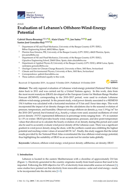 Evaluation of Lebanon's Offshore-Wind-Energy Potential