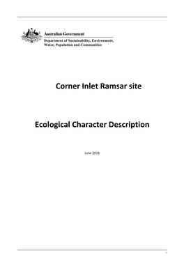 Corner Inlet Ramsar Site Ecological Character Description