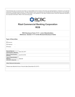 Rizal Commercial Banking Corporation RCB