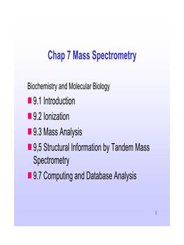 Chap 7 Mass Spectrometry