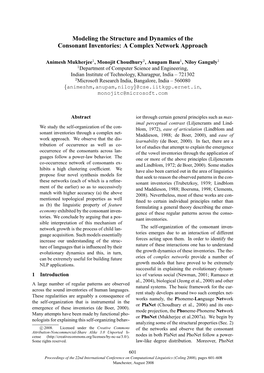 Modeling the Structure and Dynamics of the Consonant Inventories: a Complex Network Approach