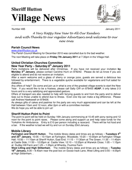 Sheriff Hutton Village News ______