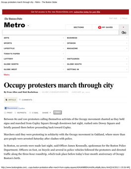 Occupy Protesters March Through City - Metro - the Boston Globe