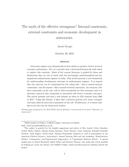 The Myth of the Effective Strongman? Internal Constraints, External Constraints and Economic Development in Autocracies