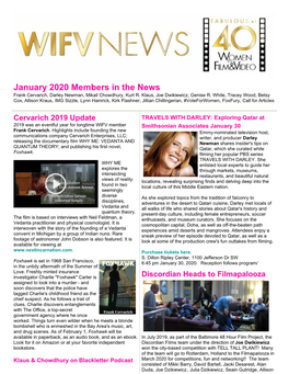 January 2020 Members in the News Frank Cervarich, Darley Newman, Mikail Chowdhury, Kurt R