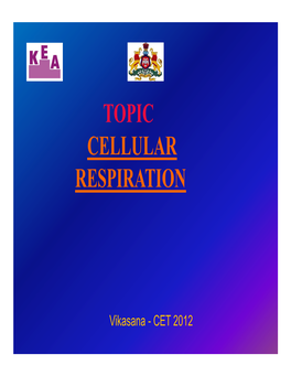 Topic Cellular Respiration