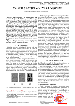 VC Using Lempel-Ziv-Welch Algorithm Anandhi, G