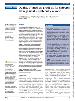 Quality of Medical Products for Diabetes Management: a Systematic Review