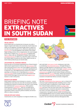Briefing Note EXTRACTIVES in SOUTH SUDAN