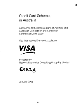 Credit Card Schemes in Australia