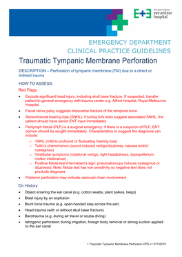 Traumatic Tympanic Membrane Perforation