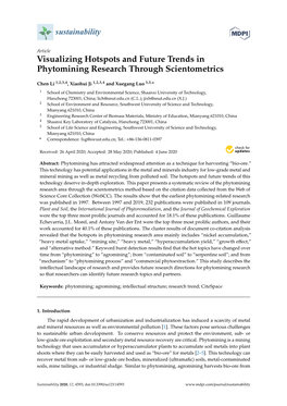 Visualizing Hotspots and Future Trends in Phytomining Research Through Scientometrics