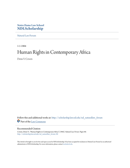 Human Rights in Contemporary Africa Denis V