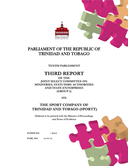 Third Report of the Joint Select Committee on Ministries, Statutory Authorities and State Enterprises (Group 2)